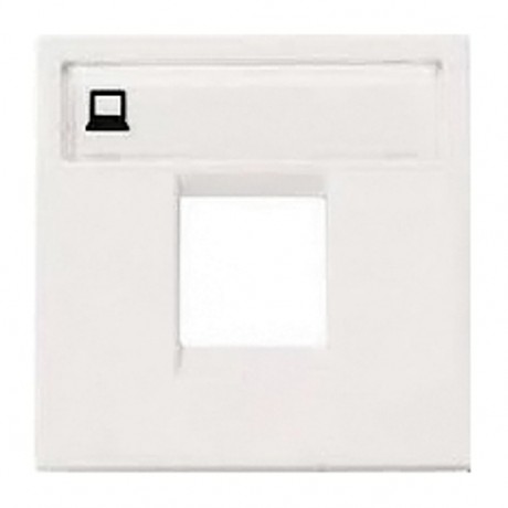 Накладка на розетку информационную ABB ZENIT, скрытый монтаж, альпийский белый, N2218.1 BL
