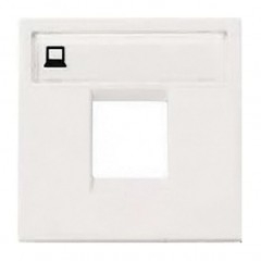 Накладка на розетку информационную ABB ZENIT, скрытый монтаж, альпийский белый, N2218.1 BL