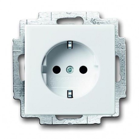 Розетка ABB, скрытый монтаж, с заземлением, альпийский белый, 20 EUCBLI-84
