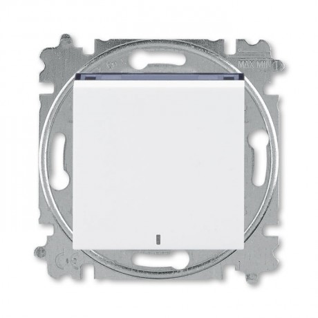 Выключатель 1-клавишный ABB LEVIT с подсветкой, белый // дымчатый черный, 3559H-A01446 62W