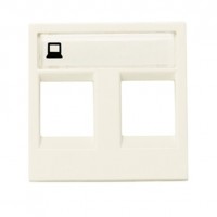 Накладка на розетку информационную ABB ZENIT, скрытый монтаж, альпийский белый, N2218.2 BL