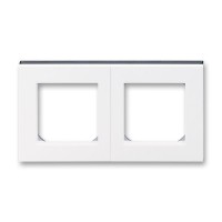 Рамка 2 поста ABB LEVIT, белый // дымчатый чёрный, 3901H-A05020 62W