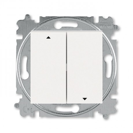 Выключатель для жалюзи 2-клавишный ABB LEVIT, механический, жемчуг // ледяной, 3559H-A88445 68W