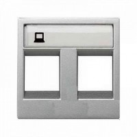 Накладка на розетку информационную ABB ZENIT, скрытый монтаж, серебристый, N2218.2 PL