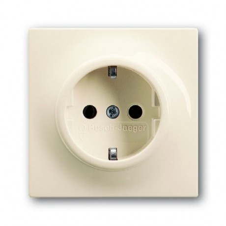 Розетка ABB IMPULS, скрытый монтаж, с заземлением, со шторками, слоновая кость, 20 EUCKS-72