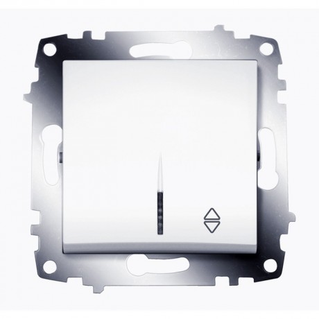 Переключатель 1-клавишный ABB COSMO с подсветкой, белый, 619-010200-210