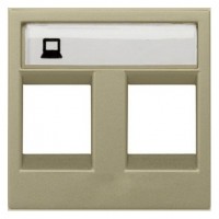 Накладка на розетку информационную ABB ZENIT, скрытый монтаж, шампань, N2218.2 CV