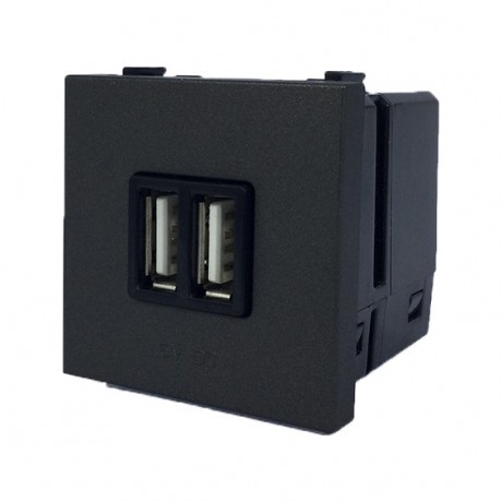 Зарядное устройство 2xUSB ABB ZENIT, скрытый монтаж, антрацит, N2285 AN