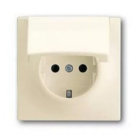 Розетка ABB IMPULS, скрытый монтаж, с заземлением, с крышкой, слоновая кость, 20 EUK-72