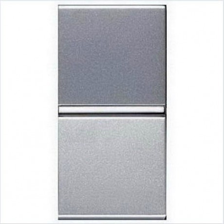 Выключатель 1-клавишный кнопочный ABB ZENIT, серебристый, N2104.7 PL