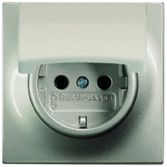 Розетка ABB IMPULS, скрытый монтаж, с заземлением, с крышкой, шампань-металлик, 20 EUK-79