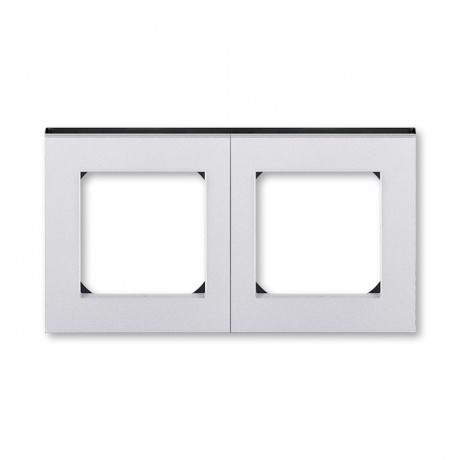 Рамка 2 поста ABB LEVIT, серебро // дымчатый чёрный, 3901H-A05020 70W