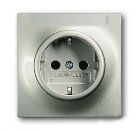 Розетка ABB IMPULS, скрытый монтаж, с заземлением, шампань-металлик, 20 EUN-79