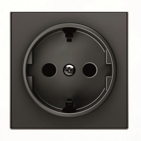 Накладка на розетку ABB SKY, скрытый монтаж, с заземлением, черный бархат, 8588 NS