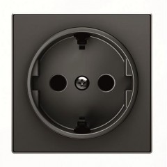Накладка на розетку ABB SKY, скрытый монтаж, с заземлением, черный бархат, 8588 NS