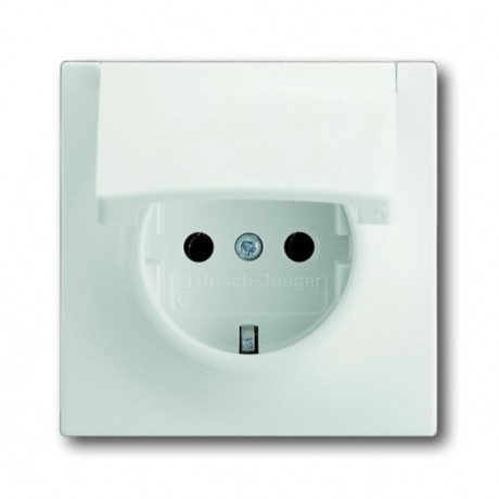 Розетка ABB IMPULS, скрытый монтаж, с заземлением, с крышкой, белый бархат, 20 EUK-774