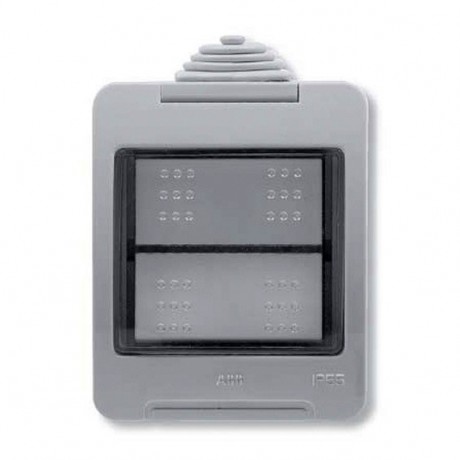 ABB Zenit//Stylo Коробка IP55 для открытой установки на 2 модуля, серая, N3291