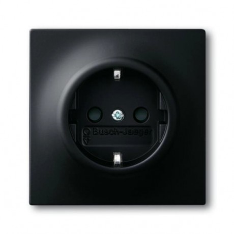 Розетка ABB IMPULS, скрытый монтаж, с заземлением, черный бархат, 20 EUC-775