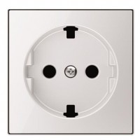 Накладка на розетку ABB SKY, скрытый монтаж, с заземлением, глянцевый, 8588.9 CB