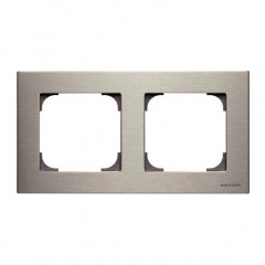 Рамка 2 поста ABB SKY, нержавеющая сталь, 8572 AI