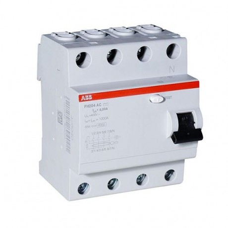 Устройства защитного отключения (УЗО) ABB F200AC 4P 63А, 30 мА ( AC ), F204 AC-63//0,03