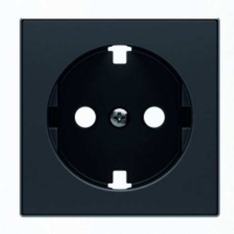 Накладка на розетку ABB SKY, скрытый монтаж, с заземлением, черный бархат, 8588.9 NS