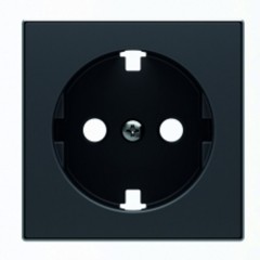 Накладка на розетку ABB SKY, скрытый монтаж, с заземлением, черный бархат, 8588.9 NS
