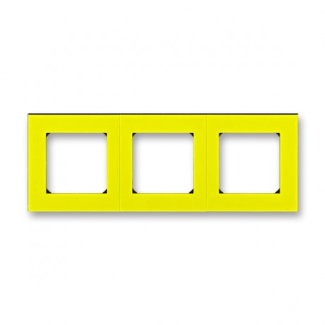 Рамка 3 поста ABB LEVIT, жёлтый // дымчатый чёрный, 3901H-A05030 64W