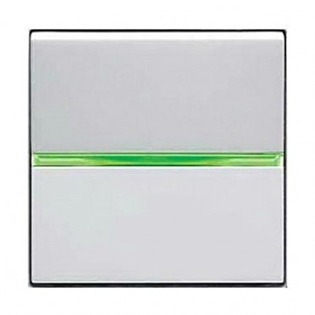 Переключатель 1-клавишный ABB ZENIT с подсветкой, серебристый, N2202.5 PL