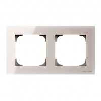 Рамка 2 поста ABB SKY, белое стекло, 8572 CB