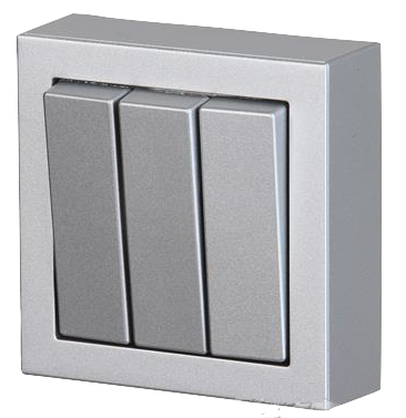 Выключатель 3-клавишный ABB IMPRESSIVO, алюминий, 10631A-83