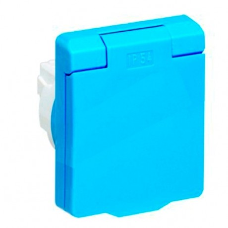 Розетка ABB NIESSEN IP54, скрытый монтаж, с заземлением, с крышкой, синий, 3288 AZ