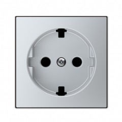 Накладка на розетку ABB SKY, скрытый монтаж, с заземлением, алюминий, 8588.9 PL