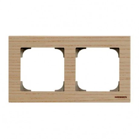 Рамка 2 поста ABB SKY, белый ясень, 8572 FR