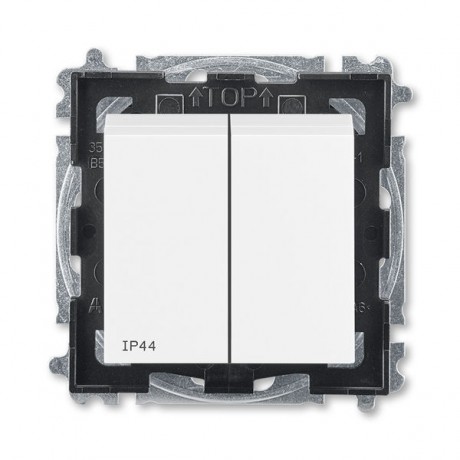 ABB Levit 2CHH595940A4003 Выключатель двухклавишный IP44 белый // белый, 3559H-A05940 03