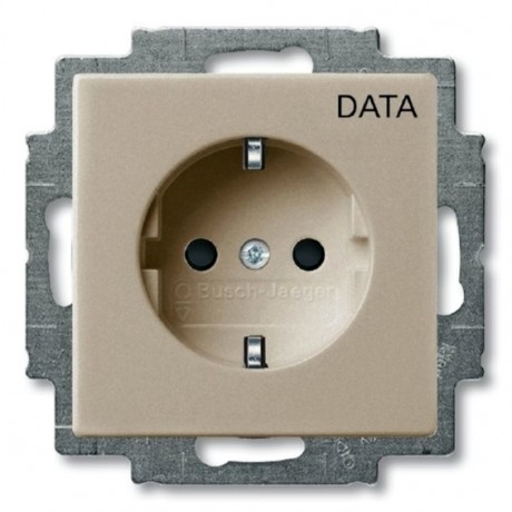 Розетка ABB BASIC55, скрытый монтаж, с заземлением, шампань, 20 EUC//DV-93-5