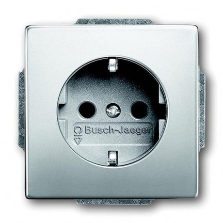 Розетка ABB PURE СТАЛЬ, скрытый монтаж, с заземлением, со шторками, стальной, 20 EUCKS-866-500