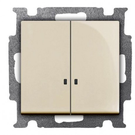 Выключатель 2-клавишный ABB BASIC55 с подсветкой, слоновая кость, 2006//5 UCGL-92-507