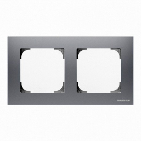 Рамка 2 поста ABB SKY, алюминий, 8572 PL