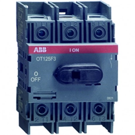 ABB Рубильник OT100F3 до 100А 3х-полюсный для установки на DIN-рейку или монтажная плата (с резерв. ручкой), 1SCA105004R1001R