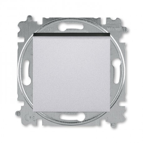 Переключатель 1-клавишный ABB LEVIT, серебро // дымчатый черный, 3559H-A06445 70W