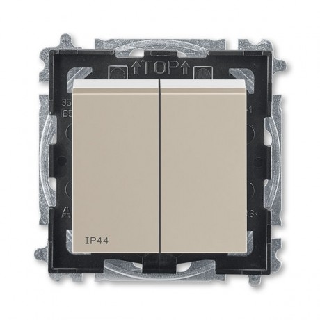 ABB Levit 2CHH595940A4018 Выключатель двухклавишный IP44 кофе макиато // белый, 3559H-A05940 18