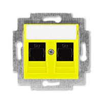 Розетка ABB LEVIT, скрытый монтаж, желтый, 5014H-A51018 64W