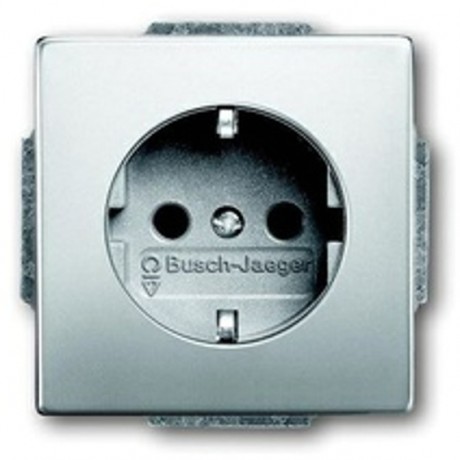 Розетка ABB PURE СТАЛЬ, скрытый монтаж, с заземлением, стальной, 20 EUC-866-500