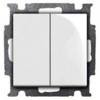 Выключатель 2-клавишный ABB BASIC55, альпийский белый, 2006//5 UC-94-507