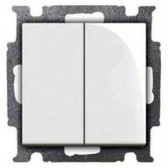 Выключатель 2-клавишный ABB BASIC55, альпийский белый, 2006//5 UC-94-507