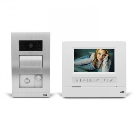 ABB Комплект домофона со станцией вызова, мини, со встроенным считывателем, АУ 4,3 классик с индукционной петлёй, шесть брелоков доступа в комплекте, M20363