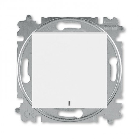 Переключатель 1-клавишный ABB LEVIT с подсветкой, белый // ледяной, 3559H-A06446 01W