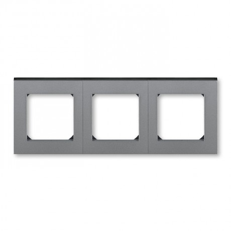 Рамка 3 поста ABB LEVIT, сталь // дымчатый чёрный, 3901H-A05030 69W