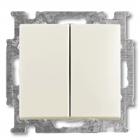 Выключатель 2-клавишный ABB BASIC55, слоновая кость, 2006//5 UC-92-507